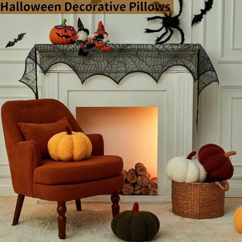 Vdoioe Pumpkin Pillow, 2 Pcs Thanksgiving Pumpkin Throw Pillow 11.8 x 6 Inch Fall Pillow Thanksgiving Cushion Pumpkin Shaped Throw for Halloween Pillow Bedroom Sofa Couch Fall Decor - Image 5